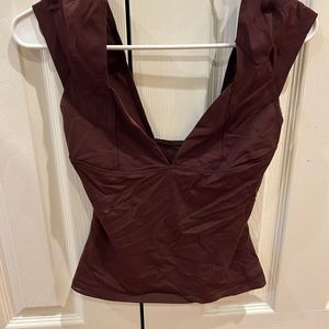 Free People Duo Corset Cami - Burgundy